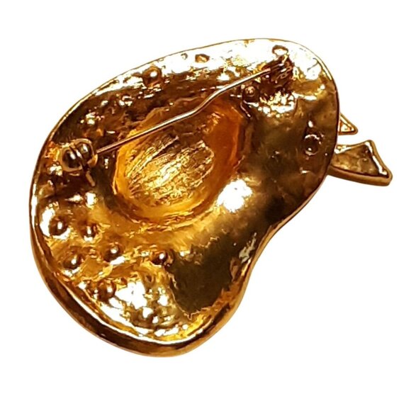 Red Hat Society Red Enamel Brooch Rhinestones Gold-Tone - Picture 3 of 6